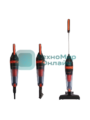 Пылесос вертикальный Endever SkyClean VC-294 черный/оранжевый, питание от сети, 120 Вт, уборка сухая, пылесборник 1.5 л