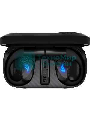 Гарнитура ASUS ROG Cetra Open Wireless Gaming Earbuds чёрный, беспроводная, радиоканал, до 16 ч, подсветка, совместимость с PS5