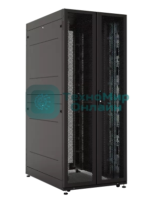 Шкаф серверный ПРОФ напольный 42U (800 1000) двери двойные перф. 2 шт., черный, в сборе