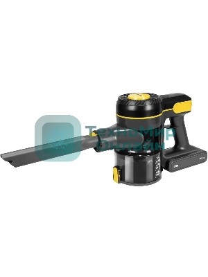 Пылесос вертикальный Centek CT-2573 черный/желтый, питание от аккумулятора, 215 Вт, уборка сухая, пылесборник 0.8 л, работа от АКБ max 45 мин