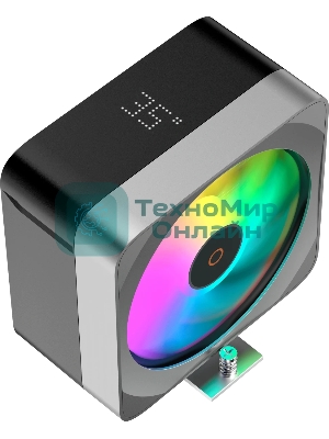 Кулер для процессора Ocypus Delta A40 EX BK Digital, 120мм ARGB FAN, Top Display Panel, 4 HEAT PIPES, 4-PIN PWM, 500-1800 RPM, 29DBA, HYDRO BEARING, LGA115X/1200/1700/18XX, AM4/AM5