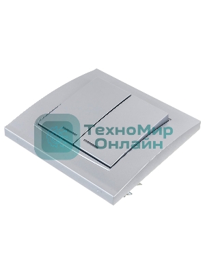 Выключатель 2-кл. СП Бриллиант 10А IP20 с подсветкой серебр. Universal 7949667