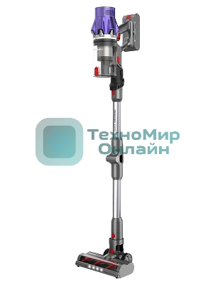Пылесос вертикальный Redmond VH-1319 серый, питание от аккумулятора, 450 Вт, уборка влажная/сухая, пылесборник 0.6 л (работа от АКБ max 75 мин)