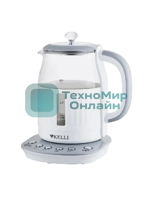 Чайник электрический Kelli KL-1373 бело-серый