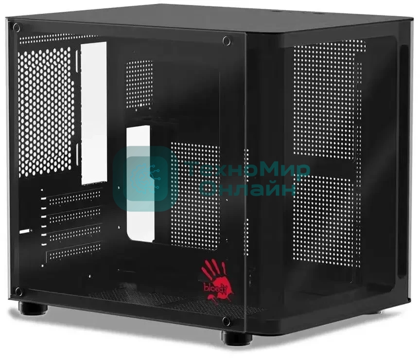 Компьютерный корпус Bloody BD-CC104 черный без БП mATX 5x120мм 1xUSB 2.0 1xUSB 3.0 audio