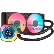 Система жидкостного охлаждения Corsair iCUE LINK TITAN 240 RX LCD (240мм, черный, RGb/ Fans: 2x120мм, 73.5CFM, 36dBA, 2100RPM/ S: 1851, 1700, AM5, AM4)