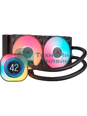 Система жидкостного охлаждения Corsair iCUE LINK TITAN 240 RX LCD (240мм, черный, RGb/ Fans: 2x120мм, 73.5CFM, 36dBA, 2100RPM/ S: 1851, 1700, AM5, AM4)