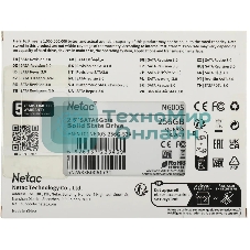 Накопитель SSD Netac N600S, 256Gb, SATA III, 2.5