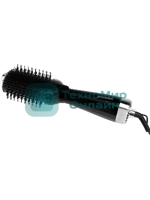 Фен-щётка Starwind SHB 7760 черный/серебристый, 1200 Вт, ионизация