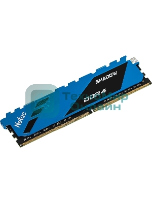 Оперативная память NETAC Shadow, DDR4, 16GB (1x16GB), 3200MHz, CL16, DIMM, с радиаторами, синий