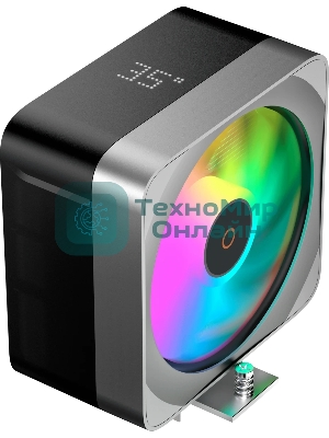 Кулер для процессора Ocypus Delta A40 EX BK Digital, 120мм ARGB FAN, Top Display Panel, 4 HEAT PIPES, 4-PIN PWM, 500-1800 RPM, 29DBA, HYDRO BEARING, LGA115X/1200/1700/18XX, AM4/AM5