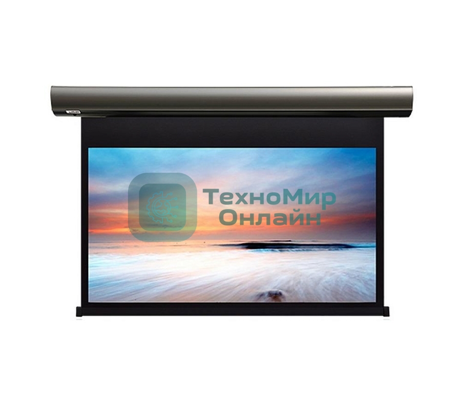 Экран с электроприводом Lumien Cinema Control 241x400 см (раб.область 220х390 см) Matte White черная кайма по периметру, серый корпус, 16:9