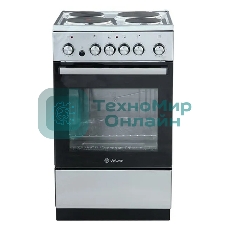 Плита электрическая De Luxe 5004.16э 010 серебристый, конфорок 4 шт, духовка 46 л, гриль, 50 см x 85 см x 50 см