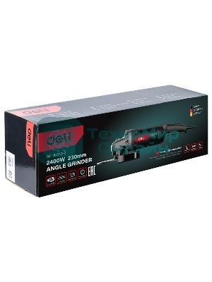 Угловая шлифовальная машина Deli DE-JM230-2E (2400Вт, 230мм, 6400об/мин, картон)