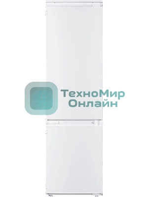 Встраиваемый холодильник Zigmund & Shtain BR 18 X белый двухкамерный 195/75 л морозилка снизу, размораживание ручное