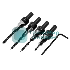 Набор сверл под конфирмат Denzel 3-5 мм, 4 шт