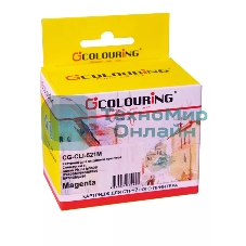 Картридж струйный Colouring CG-CLI-521M пурпурный с чипом водный (9 мл) для Canon IP3600/IP4600/MP540/MP550/MP620/MP630/MP980