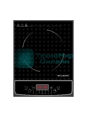 Плитка индукционная Willmark WIP-748BC ( 2000Вт, 1 конф., 10 уровней темп., 7 программ, LED дисплей)
