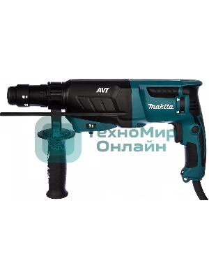 Перфоратор Makita HR2631FT SDS+[HR2631FT] {800Вт,3реж,2.7Дж,0-4600у\м,3.1кг,чем,подсветка,б\съемный патрон,АВТ}