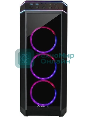 Корпус Chieftec Stallion II черный без БП ATX 4x120мм 1xUSB2.0 2xUSB3.1 audio bott PSU