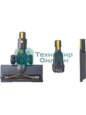 Пылесос вертикальный Centek CT-2573 черный/желтый, питание от аккумулятора, 215 Вт, уборка сухая, пылесборник 0.8 л, работа от АКБ max 45 мин