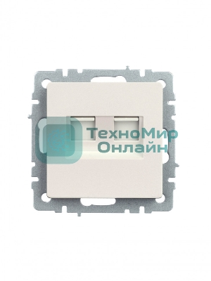 Розетка компьютерная двойная IEK BRITE РК10-2-БрЖ кат.5E RJ45 жемчуг