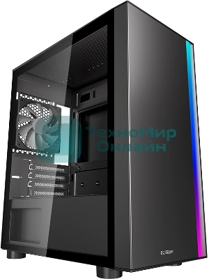 Компьютерный корпус без блока питания PCCOOLER LM300 ARGb BK, Flat Mid Tower, черный, TG, 0.45 SPCC, 1x120мм mATX, mITX 170/330/150мм 2x2.5