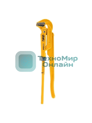 Трубный рычажный ключ №1 с прямыми губками Deli DL105140 315мм, раскрытие губок 0-40мм, сталь Cr-V