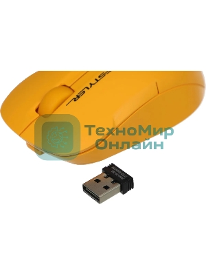 Мышь беспроводная A4Tech Fstyler FG15CS Air2 желтый, 1200 dpi, радиоканал, USB, кнопки - 3