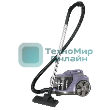 Пылесос Delta DL-0853 серый/фиолетовый, 400/2400 Вт, уборка сухая, пылесборник контейнер 4 л