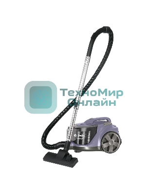 Пылесос Delta DL-0853 серый/фиолетовый, 400/2400 Вт, уборка сухая, пылесборник контейнер 4 л
