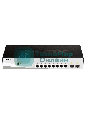 Коммутатор D-Link DGS-1210-10/F1A, 8×1 Гбит/с + 2×1 Гбит/с SFP, настраиваемый