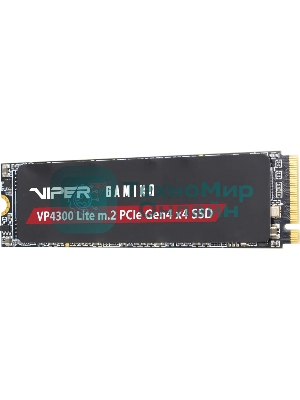 Накопитель SSD Patriot Viper VP4300 Lite, 500Gb, PCIe 4.0 x4, M.2 2280, NVMe, R/W 7000/4000, с радиатором