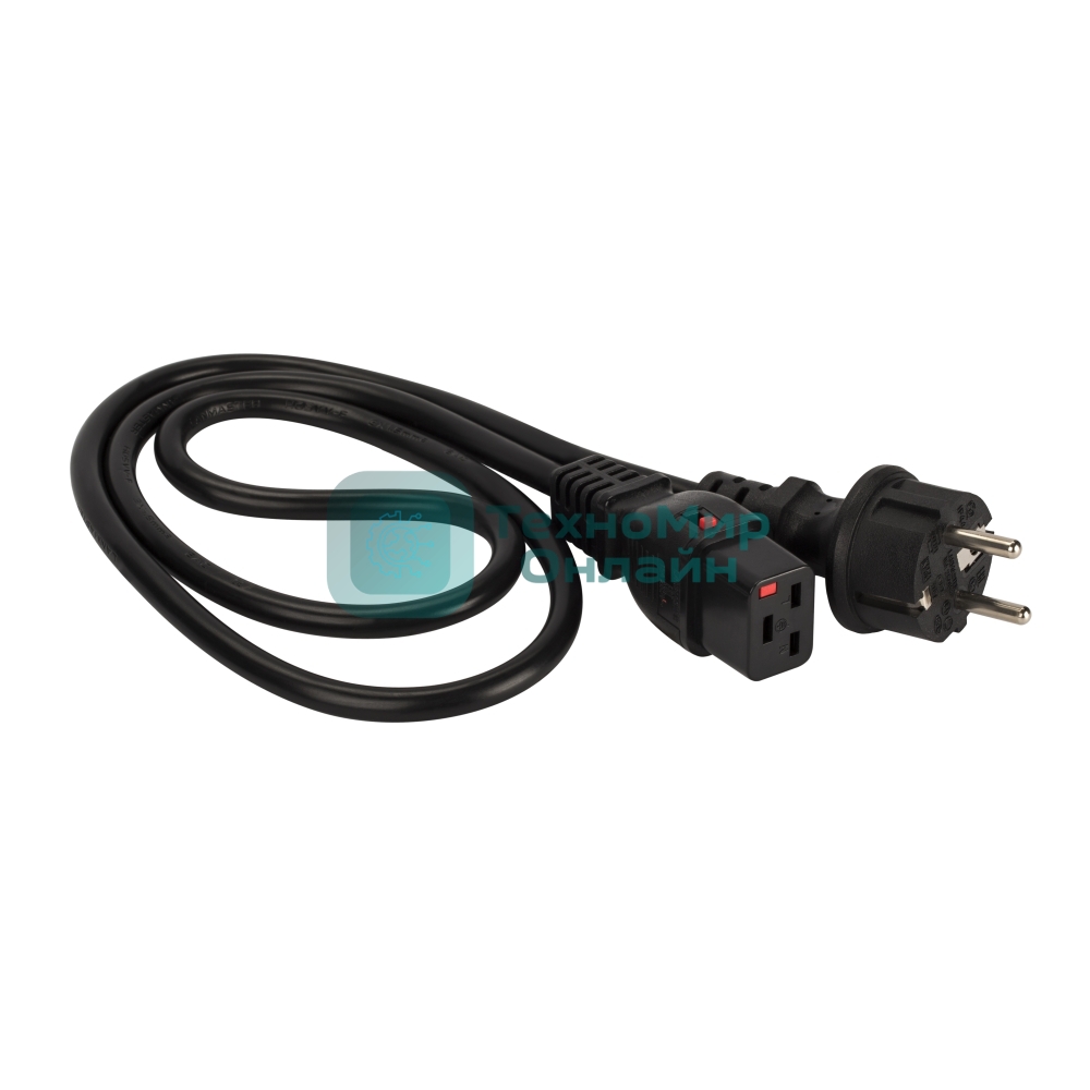 Шнур питания Lanmaster LAN-PP19L/SH-5.0-BK C19-Schuko проводник.:3x1.5мм2 5м 220В 16А черный