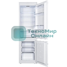 Встраиваемый холодильник Zigmund & Shtain BR 18 X белый двухкамерный 195/75 л морозилка снизу, размораживание ручное