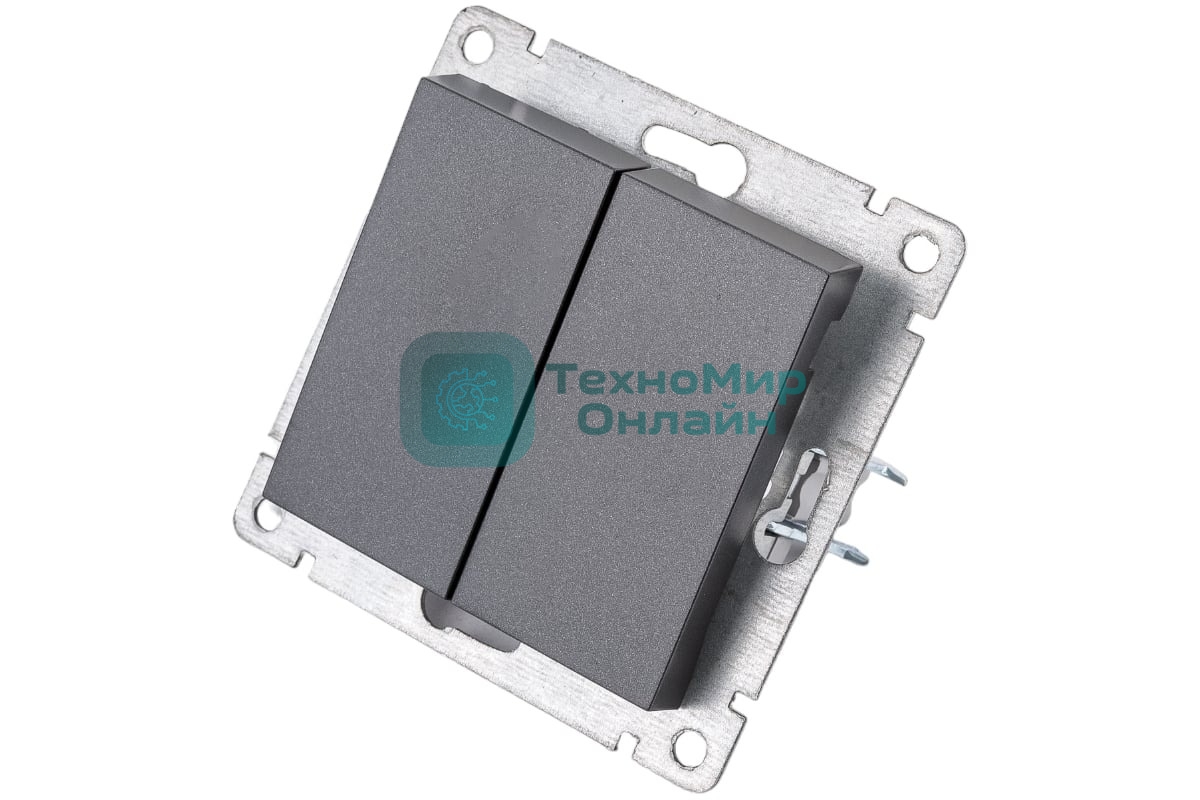 Выключатель 2-кл. СП Афина 10А IP20 механизм графит Universal A0023-Gr