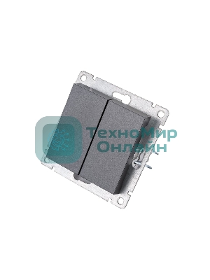 Выключатель 2-кл. СП Афина 10А IP20 механизм графит Universal A0023-Gr