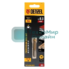 Зенковка конусная Denzel под М4, HSS, по металлу, цилиндрический хвостовик