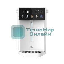 Термопот BQ TP5001 White. Мощность 1600 Вт/Объем 5 л/Сенсорный LED-дисплей/Поддержание температуры/Функция дехлорирования/Регулировка темперы от 40 до 90 'C/Система защиты: от перегрева, от включения без воды, блокировка подачи воды/Внутренняя колба из нержавеющей стали AISI 304/Съемная крышка/Ручка для переноски/Электрическая помпа/Длина шнура 0.85 м
