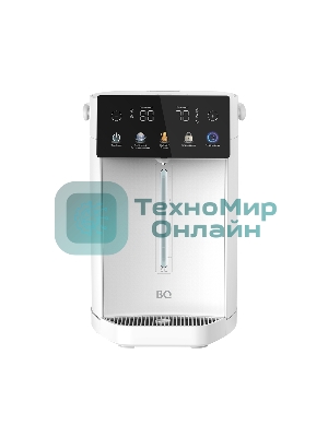 Термопот BQ TP5001 White. Мощность 1600 Вт/Объем 5 л/Сенсорный LED-дисплей/Поддержание температуры/Функция дехлорирования/Регулировка темперы от 40 до 90 'C/Система защиты: от перегрева, от включения без воды, блокировка подачи воды/Внутренняя колба из нержавеющей стали AISI 304/Съемная крышка/Ручка для переноски/Электрическая помпа/Длина шнура 0.85 м