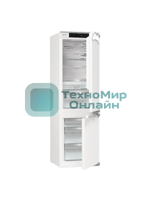 Встраиваемый холодильник Gorenje NRKI517E82WF, полезный объем 244 л, электронное управление, цифровой дисплей, автоматическое размораживание No Frost, быстрое замораживание, интенсивное охлаждение, зона свежести с контролем влажности, инверторный компрессор, энергоэффективность А+