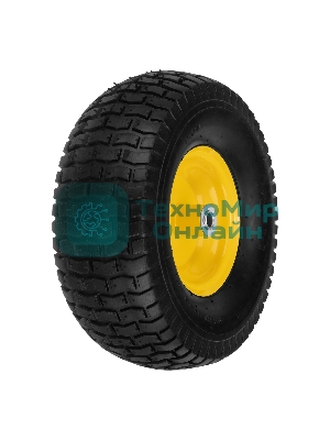 Колесо пневматическое Denzel 15/6.00-6, D 370 мм, подш. внут. диам. 16 мм, длина оси 100 мм