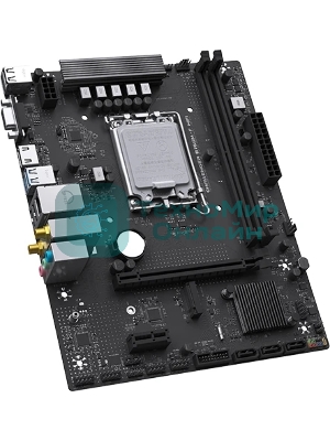 Материнская плата Maxsun Challenger B760M-F WIFI, LGA 1700, Intel B760, 2xDDR4, 3xSATA, 1xM.2, 1xPCIe 4.0 x16, 1xPCIe x1, 1xVGA, 1xHDMI, 1x1Gb LAN, Wi-Fi 5, Bluetooth 4.2, 2xUSB-A 5Gbps, 4xUSB-A 2.0, 3x3.5 мм, 7.1, чёрный, mATX