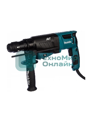 Перфоратор Makita HR2631FT SDS+[HR2631FT] {800Вт,3реж,2.7Дж,0-4600у\м,3.1кг,чем,подсветка,б\съемный патрон,АВТ}