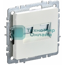 Розетка компьютерная двойная IEK BRITE РК10-2-БрЖ кат.5E RJ45 жемчуг