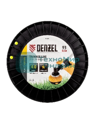 Леска для триммера Denzel звезда, 4,0мм х 93м, на DIN катушке FLEX CORD