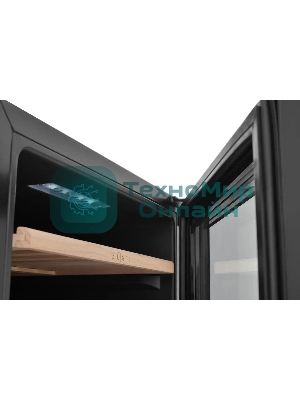 Винный шкаф ZÜGEL ZCWF521DB черный, 127 л, 2 отсека, 52 бут., класс A+