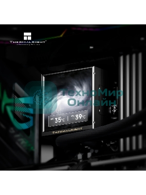 Система водяного охлаждения Thermalright Peerless Vision 360 Soc-AM5/AM4/1200/1700/1851 черный 4-pin 28.1dB Al LCD Ret (P-VISION-360-BL-ARGB)