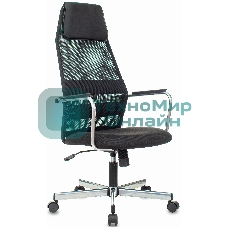 Кресло Бюрократ KB-5M TW-01 3C11 черный, сетка/ткань, 120 кг, механизм качания, с подголовником