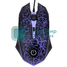 Мышь проводная оптическая Perfeo GRID, 4 кн, USB, черный, GAME DESIGN, 7 цв. подсветка, 800-1600 DPI PF_A4800